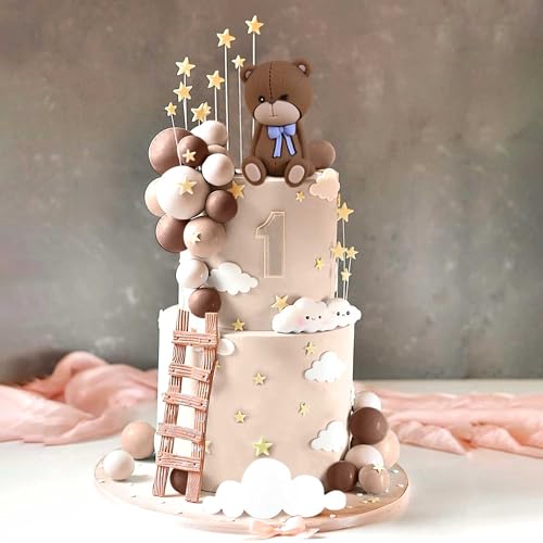 LaVenty Braunbär Tortendeko Baby Bär Baby Shower Cake Topper Bären Tortendeko Baby Shower Geburtstag Kuchen Dekoration von LaVenty