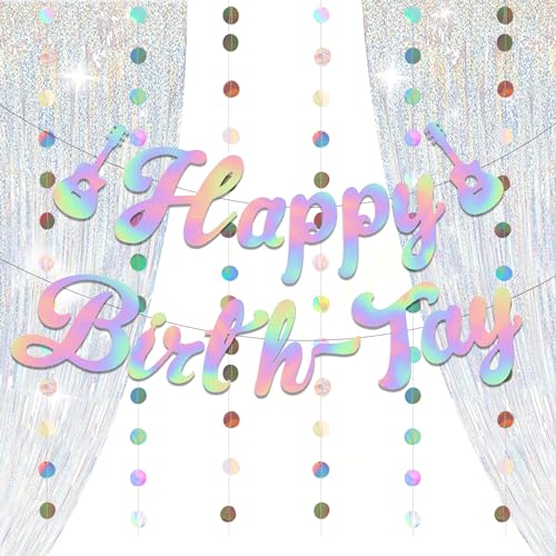 LaVenty Glittery Happy Birth-Tay Banner Birthday Party Decorations Birthday Girls Theme Photo Backdrop Eras Party Music Fans Lover Party Sänger Party Dekorationen Party Dekorationen von LaVenty