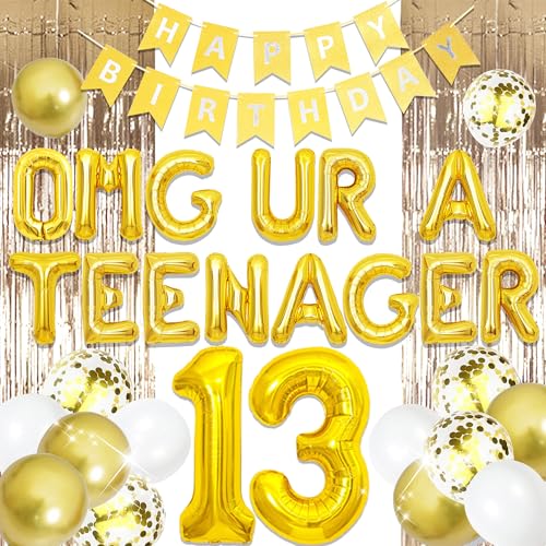 LaVenty Gold 13 Jahre alt Mädchen Geburtstag Dekorationen Teenager Geburtstag Dekorationen Omg Your A Teenager Dekorationen Happy 13th Birthday Dekorationen Mädchen Teen Geburtstag Dekorationen von LaVenty