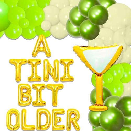 LaVenty Gold Tini Bit Older Sin Banner Luftballons Martini Bar Party Dekorationen Weenies und Tinis Dekor für Junggesellinnenabschied Martini Geburtstag Dekorationen von LaVenty