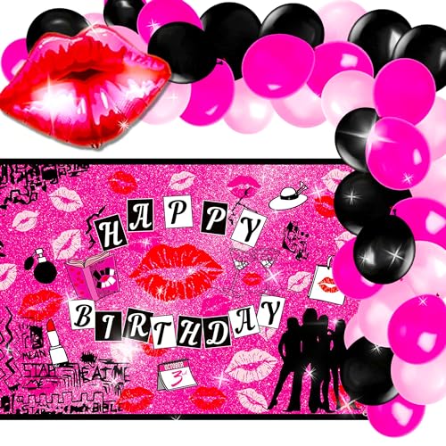 LaVenty Mean Girl Geburtstagsdekoration, Mean Girl, Geburtstagsbanner Kuchendekoration, Luftballons, Cupcake-Topper, Mean Girl, Partyzubehör, Gastgeschenke von LaVenty