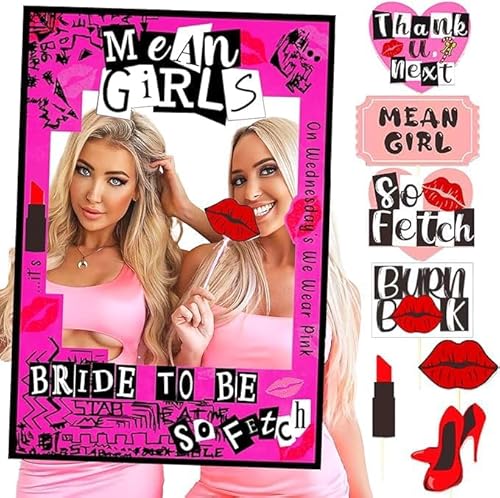 LaVenty Mean Girls Bachelorette Party Photo Booth Requisiten Rahmen Bachelorette Party Supplies Mean Girls Party Dekoration Y2k Party Dekorationen Bride to Be Photo Booth Requisiten von LaVenty