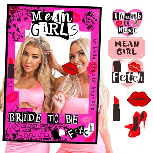 LaVenty Mean Girls Bachelorette Party Photo Booth Requisiten Rahmen Bachelorette Party Supplies Mean Girls Party Dekoration Y2k Party Dekorationen Bride to Be Photo Booth Requisiten von LaVenty