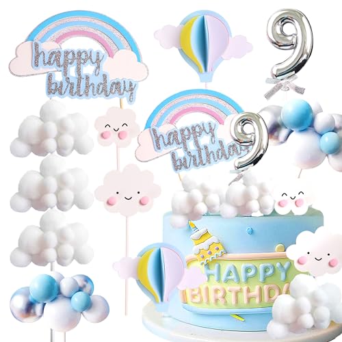 LaVenty On Cloud 9 Kuchendekoration auf Wolke 9 Geburtstag Kuchen Topper 9 Geburtstag Kuchen Dekoration auf Wolke 9 Party Supplies Cloud Cake Toppers von LaVenty