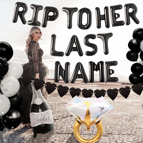 LaVenty Rip To Her Last Name Dekoration Rip Single Life Bachelorette Party Dekoration Gothic Bachelorette Party Dekorationen Verlobung Hochzeit Party von LaVenty