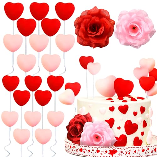 LaVenty Mothers day cake topper Rose Herz Kuchen Topper Kugeln Kuchen Dekor Kuchendekorationen Hochzeiten Kuchendekorationen Jubiläen Proposal Cake Decoration Wedding Cake Decoration (Rosa) von LaVenty