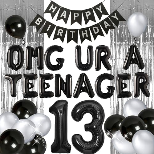 LaVenty Schwarz 13 Jahre alt Mädchen Geburtstag Dekorationen Teenager Geburtstag Dekorationen Omg Your A Teenager Dekorationen Happy 13th Birthday Dekorationen Mädchen Teen Geburtstag Dekorationen von LaVenty