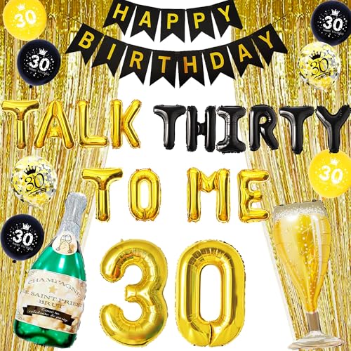 LaVenty Talk 30 to me Geburtstag Dekoration Ballon Feier Party Dekoration 30 Geburtstag Frauen 30 Geburtstag Deko Deko 30 Geburtstag Frau Oder Männer Ballons 30 Geburtstag Frau Oder Männer von LaVenty