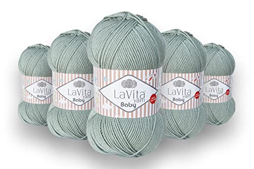 LaVita Yarn, BABY Handstrickgarn, Wolle 5-Teilige Packung, Best Uni, Antipilling 100% Micro Acryl, 1 Ball 100 gr, 250m… (8142) von LaVita Yarn