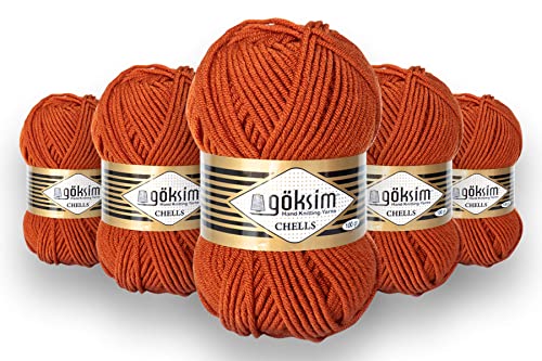 LaVita Yarn CHELLS Handstrickgarn, Wolle 5-Teilige Packung, 100% Acryl 1 Ball 100 gr 170mt (9729) von LaVita Yarn