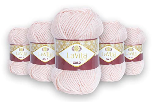 LaVita Yarn GOLD Handstrickgarn Wolle 5-Teilige Packung (4010) von LaVita Yarn