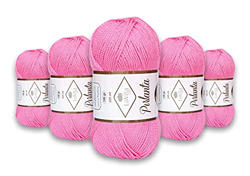 LaVita Yarn PIRLANTA Handstrickgarn, Wolle 5-Teilige Packung, 100% Micro Acryl Sportgarn, 1 Ball 100 gr 225mt… (0013) von LaVita Yarn