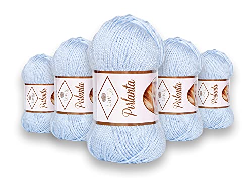 LaVita Yarn PIRLANTA Handstrickgarn, Wolle 5-Teilige Packung, 100% Micro Acryl Sportgarn, 1 Ball 100 gr 225mt… (5041) von LaVita Yarn