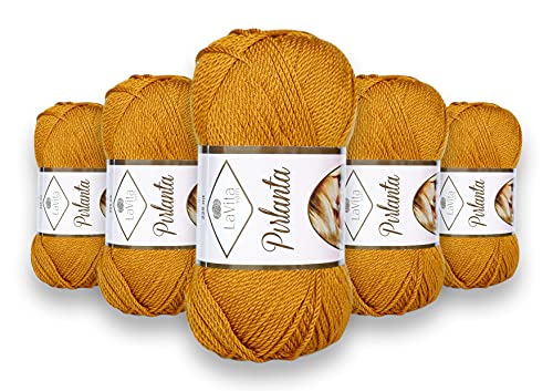 LaVita Yarn PIRLANTA Handstrickgarn, Wolle 5-Teilige Packung, 100% Micro Acryl Sportgarn, 1 Ball 100 gr 225mt… (9537) von LaVita Yarn