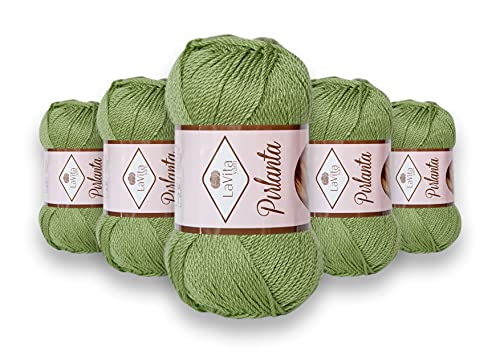 LaVita Yarn PIRLANTA Handstrickgarn, Wolle 5-Teilige Packung, 100% Micro Acryl Sportgarn, 1 Ball 100 gr 225mt… (9650) von LaVita Yarn