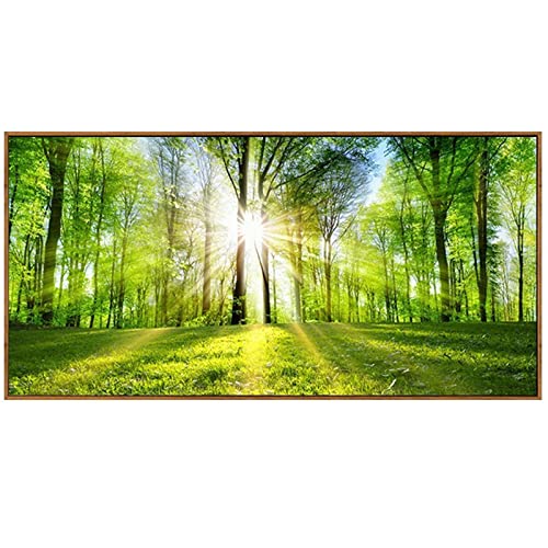 5D Diamond Painting Groß grüner Wald,Diamant Painting Bilder Erwachsene 100x50cm,DIY 5D Diamant malen nach zahlen Set Kinder,mit Voll Zubehör,Gemälde Wohnzimmer Schlafzimmer Büro Wand/Eingang Deko von Laahoo