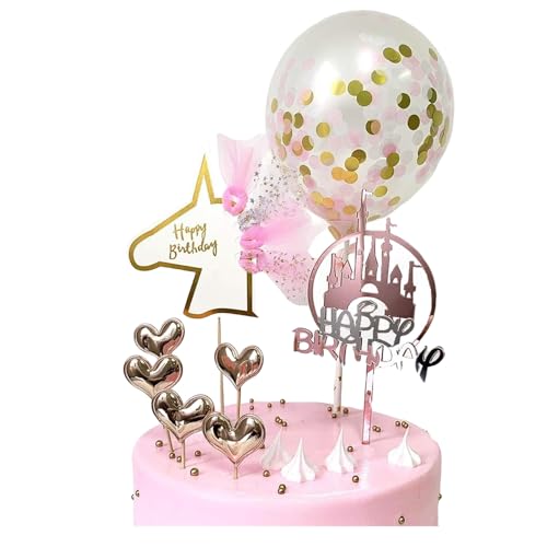 8 Stück Cake Toppers,Einhorn Tasse Kuchen Toppers Zahnstocher Flaggen Kuchen Cupcake Topper von Labbe