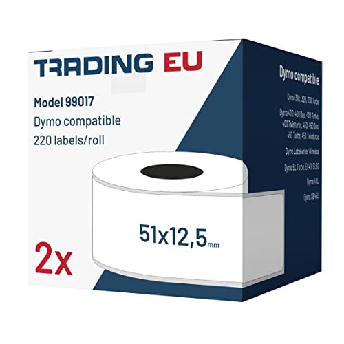 2x Label kompat. zu Dymo 99017 51 x 12,5 mm 220 Label Etiketten pro Rolle von LabelTrade