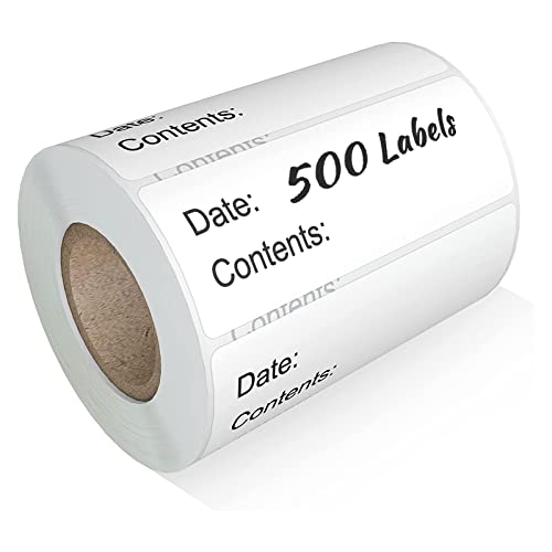 Labelebal 500 Stück Lebensmitteletiketten, 2,5 x 7,6 cm Gefrierschrank-Etiketten, abnehmbar für Lebensmittelbehälter, Einmachglas-Etiketten, keine Rückstände, Lebensmittelaufbewahrungsetiketten, von Labelebal