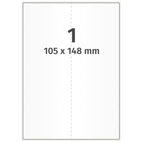 Labelident DIN A6 Etiketten weiß - 105 x 148 mm - 2.000 Papieretiketten auf 2.000 DIN A6 Bögen, selbstklebend, matt, Versandetiketten DHL, DPD, Fedex, GLS, Hermes, UPS, Trägerschlitzung von Labelident