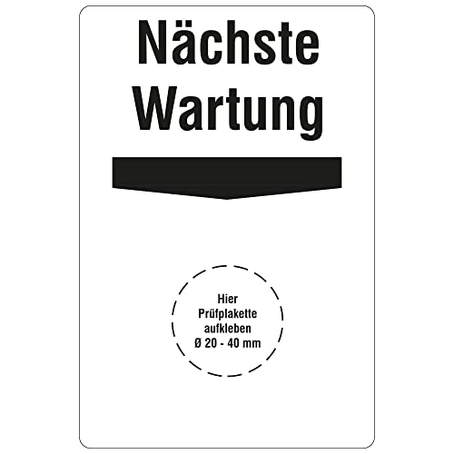 Labelident Grundplaketten für Prüfplaketten 76,2 x 50,8 mm - Nächste Wartung - 1.000 Grundetiketten auf Rolle, Polyethylen selbstklebend, weiß-schwarz von Labelident