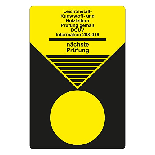 Labelident Grundplaketten für Prüfplaketten 76,2 x 50,8 mm - Prüfung gem. DGUV Information 208-016 - 1.000 Grundetiketten auf Rolle, Polyethylen selbstklebend, schwarz-gelb von Labelident