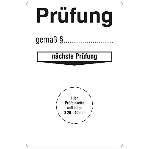 Labelident Grundplaketten für Prüfplaketten 76,2 x 50,8 mm - Prüfung gemäß/nächste Prüfung - 1.000 Grundetiketten auf Rolle, Polyethylen selbstklebend, weiß-schwarz von Labelident