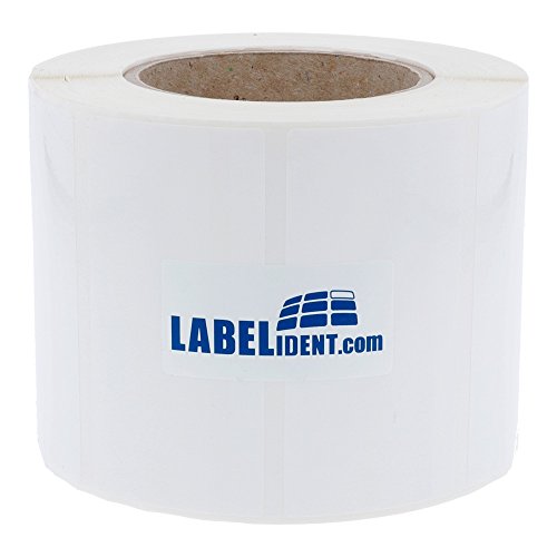 Labelident PE Polyethylen Etiketten weiß - 100 x 50 mm - 1.000 wetterfeste Thermotransfer-Etiketten auf 3 Zoll (76,2 mm) Rolle für Standard- und Industriedrucker, selbstklebend, glänzend von Labelident