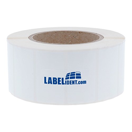 Labelident PE Polyethylen Etiketten weiß - 60 x 30 mm - 1.500 wetterfeste Thermotransfer-Etiketten auf 3 Zoll (76,2 mm) Rolle für Standard- und Industriedrucker, selbstklebend, glänzend von Labelident