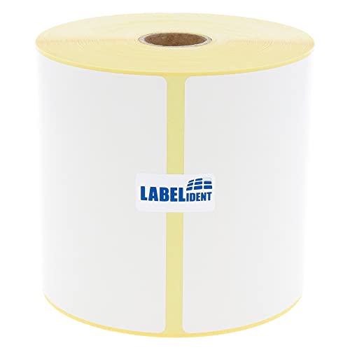 Labelident Thermo-Eco Papier auf Rolle - 101,6 x 63,5 mm - 1.100 BPA-freie Thermodirekt Etiketten auf 1 Zoll (25,4 mm) Rolle für Desktopdrucker, wieder ablösbar von Labelident