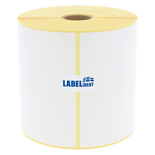 Labelident Thermo-Eco Papier auf Rolle - 105 x 74 mm - 1.000 BPA-freie Thermodirekt Etiketten auf 1 Zoll (25,4 mm) Rolle für Desktopdrucker, wieder ablösbar von Labelident