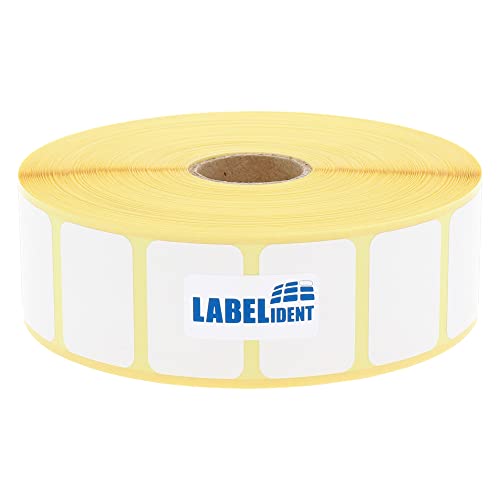 Labelident Thermo-Eco Papier auf Rolle - 31 x 22 mm - 2.780 BPA-freie Thermodirekt Etiketten auf 1 Zoll (25,4 mm) Rolle für Desktopdrucker, wieder ablösbar von Labelident