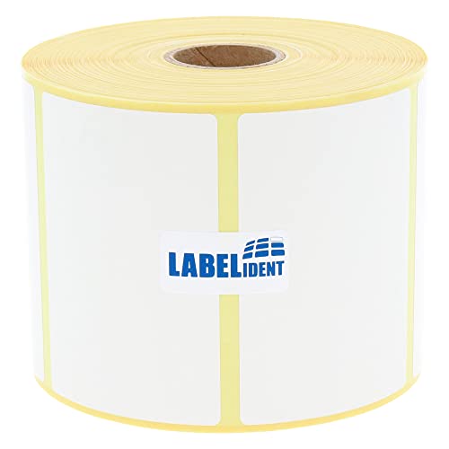 Labelident Thermo-Eco Papier auf Rolle - 75 x 50 mm - 1.500 BPA-freie Thermodirekt Etiketten auf 1 Zoll (25,4 mm) Rolle für Desktopdrucker, wieder ablösbar von Labelident