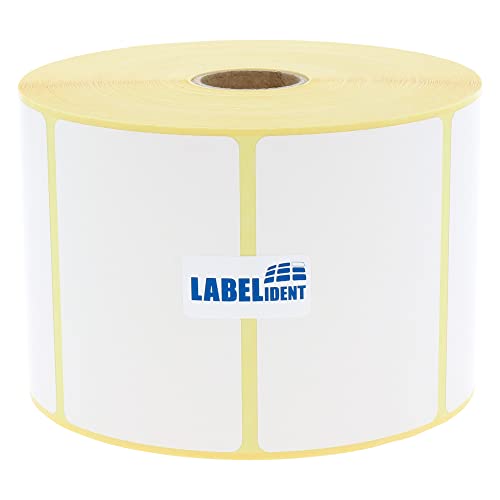 Labelident Thermo Etiketten 76 x 51 mm, formatgleich mit Zebra Z-Perform 1000D, 800283-205 - 1370 Zebra Drucker Etiketten auf 1 Zoll Rolle für Desktopdrucker, selbstklebend von Labelident