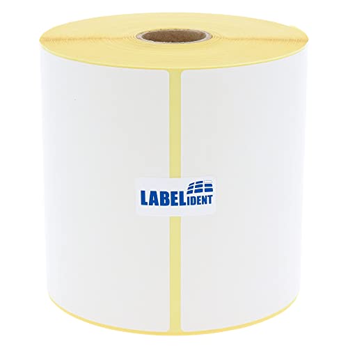 Labelident Thermo Etiketten 101,6 x 101,6 mm, formatgleich mit Zebra Z-Perform 1000D, 880191-101D - 700 Zebra Drucker Etiketten auf 1 Zoll Rolle für Desktopdrucker, selbstklebend von Labelident