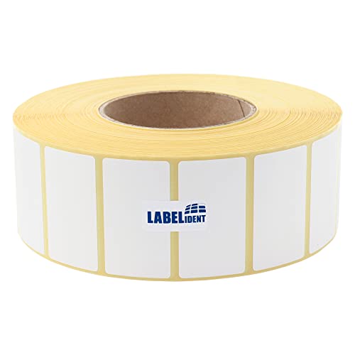 Labelident Thermoetiketten 57,15 x 31,75 mm, formatgleich mit Zebra 3006307-T - 4.200 Zebra Drucker Etiketten auf 3 Zoll (76,2 mm) Rolle, selbstklebend von Labelident