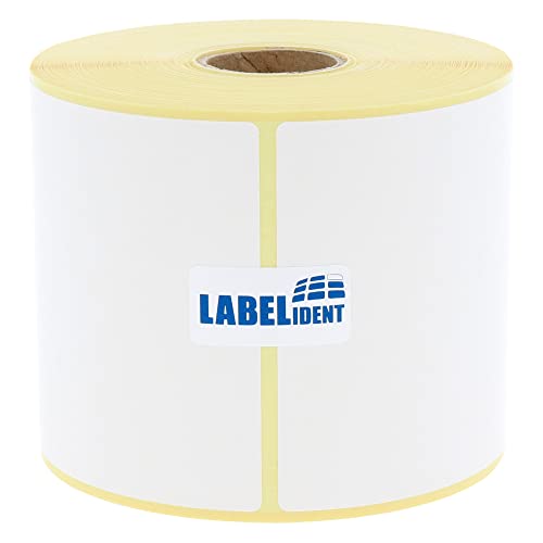 Labelident Thermoetiketten auf Rolle - 74 x 210 mm - 400 BPA-freie Thermodirekt Etiketten auf 1 Zoll Rolle für Desktopdrucker, selbstklebend von Labelident