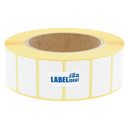 Labelident Thermoetiketten auf Rolle - 38 x 23 mm - 2.000 BPA-freie Thermodirekt Etiketten Eco auf 3 Zoll (76,2 mm) für Standard- und Industriedrucker von Labelident