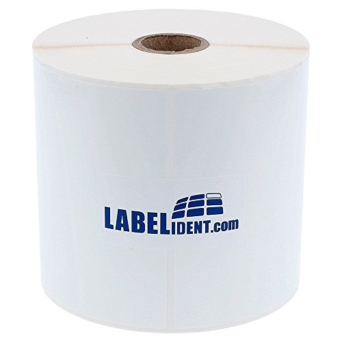 Labelident Thermo Etiketten weiß - 101,6 x 152,4 mm - 475 BPA-freie Thermodirekt Etiketten auf 1 Zoll Rolle für Desktopdrucker, selbstklebend, matt, Thermodirekt Folie beschichtet von Labelident