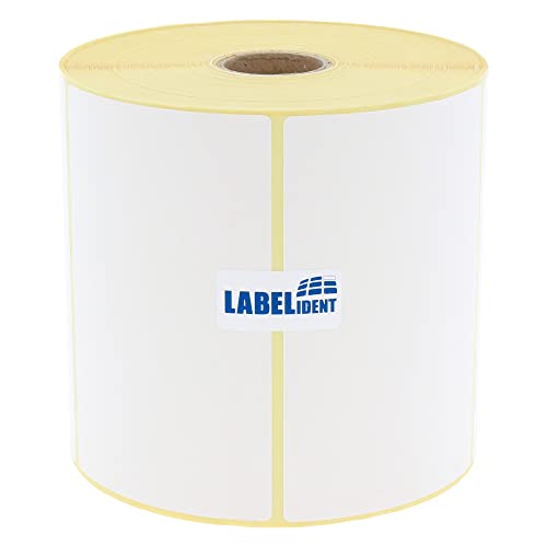 Labelident Thermo-Top Papier 101,6 x 63,5 mm, formatgleich mit Zebra 800264-255 - 1.100 Thermodirekt-Etiketten auf 1 Zoll (25,4 mm) Rolle von Labelident