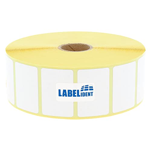 Labelident Thermo-Top Papier 31 x 22 mm, formatgleich mit Zebra 3007208-T - 2.780 Thermodirekt-Etiketten auf 1 Zoll (25,4 mm) Rolle von Labelident