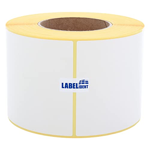 Labelident Thermoetiketten 100 x 210 mm, formatgleich mit Zebra 3005093-810 Zebra Drucker Etiketten auf 3 Zoll (76,2 mm) Rolle, selbstklebend von Labelident