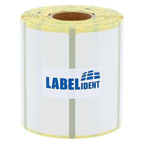 Labelident Thermoetiketten 50,8 x 25,4 mm, formatgleich mit Zebra 3012910-T - 353 Zebra Drucker Etiketten auf 0,75 Zoll (19 mm) Rolle für mobile Drucker von Labelident