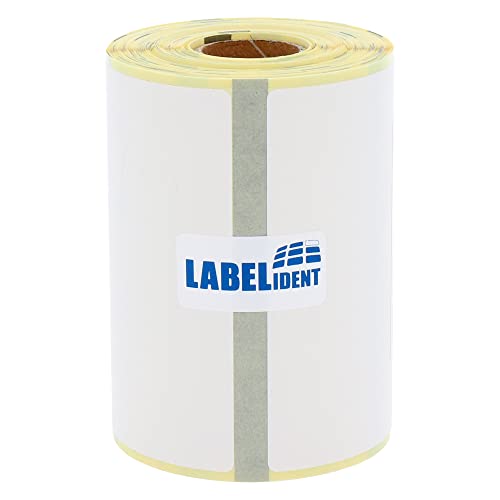 Labelident Thermoetiketten 76,2 x 101,6 mm, formatgleich mit Zebra 3007589-T - 150 Zebra Drucker Etiketten auf 0,75 Zoll (19 mm) Rolle für mobile Drucker von Labelident