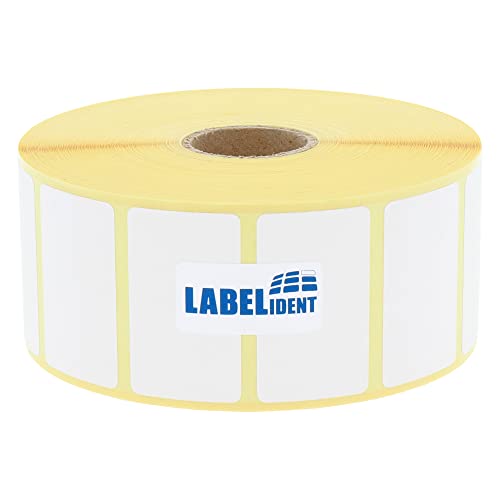 Labelident Thermoetiketten auf Rolle - 40 x 22 mm - 3.200 BPA-freie Thermodirekt Etiketten Top auf 1 Zoll (25,4 mm) für Desktopdrucker, selbstklebend von Labelident