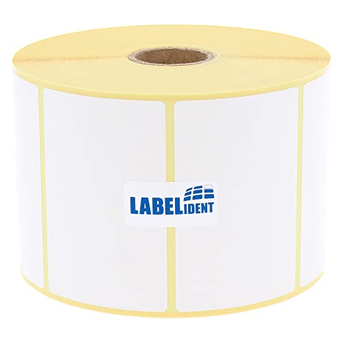 Labelident Thermoetiketten auf Rolle - 70 x 45 mm - 1500 BPA-freie Thermodirekt Etiketten auf 1 Zoll Rolle für Desktopdrucker, selbstklebend von Labelident