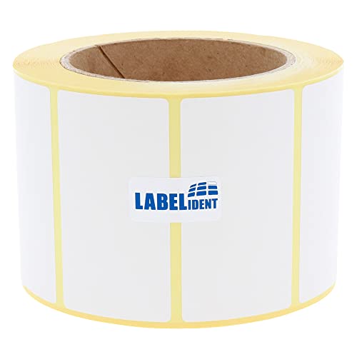 Labelident Thermoetiketten auf Rolle - 75 x 40 mm - 1000 BPA-freie Thermodirekt Etiketten Eco auf 3 Zoll für Standard- und Industriedrucker, selbstklebend von Labelident