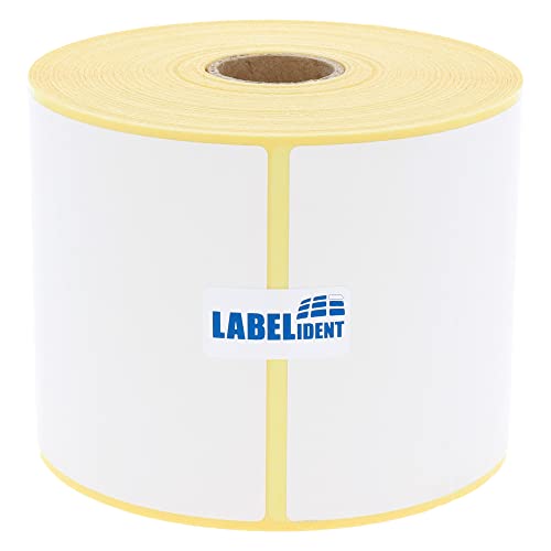 Labelident Thermoetiketten auf Rolle - 80 x 80 mm - 750 BPA-freie Thermodirekt Etiketten auf 1 Zoll Rolle für Desktopdrucker, selbstklebend von Labelident