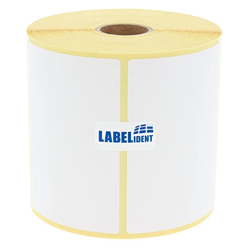 Labelident Thermoetiketten auf Rolle - 90 x 60 mm - 1000 BPA-freie Thermodirekt Etiketten auf 1 Zoll Rolle für Desktopdrucker, selbstklebend von Labelident