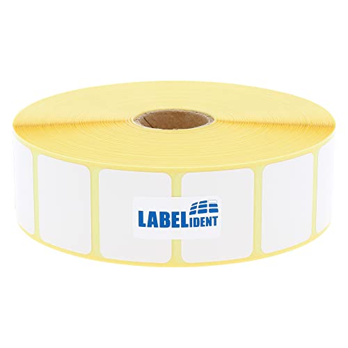 Labelident Thermotransfer-Etiketten 31 x 22 mm, formatgleich mit Zebra 901-062 - 2.890 Papier-Etiketten auf 1 Zoll (25,4 mm) Rolle, selbstklebend von Labelident